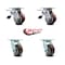 Service Caster 4 Inch Polyurethane Swivel Caster Set with Roller Bearing 2 Total Lock Brake SCC SCC-TTL30S420-PPUR-2-S-2 - alternate 1